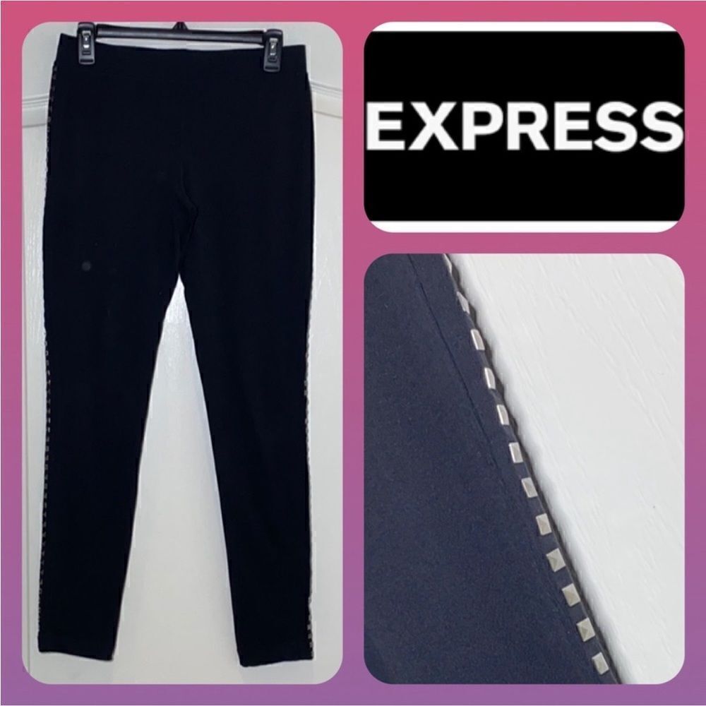 Express Black Leggings with side embellishments Women's Size Medium